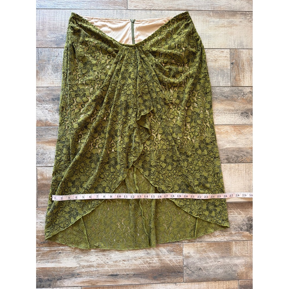LACEMADE OLIVE LACE MIDI SKIRT 3X Curve&Plus Enchanted Forest Skirt - Picture 9 of 12